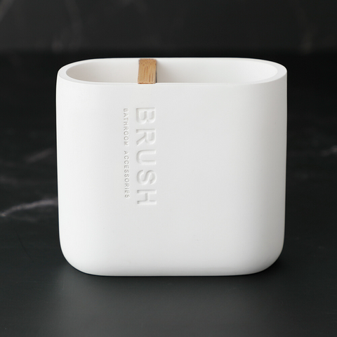 Splendora Modern Wood & White Bathroom Accessories