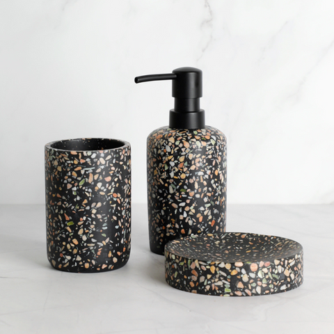 Grandeur Black Terrazzo Bathroom Accessories