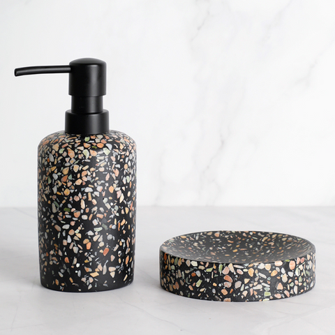 Grandeur Black Terrazzo Bathroom Accessories
