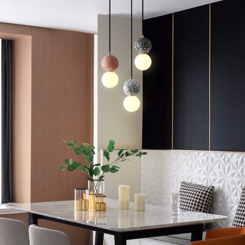 Magnifica Modern Glass Stone Pendant Light