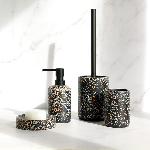 Grandeur Black Terrazzo Bathroom Accessories