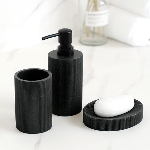Black Striped Bathroom Accessories 
