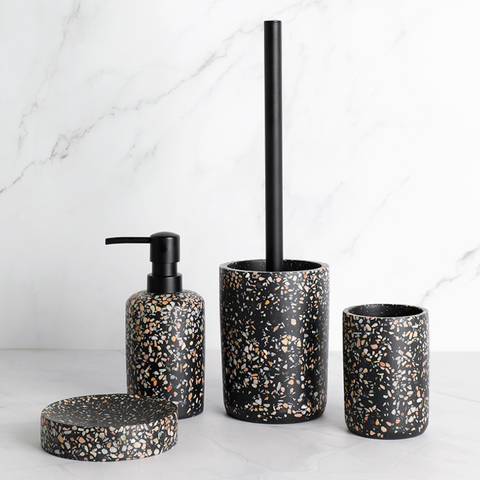 Grandeur Black Terrazzo Bathroom Accessories