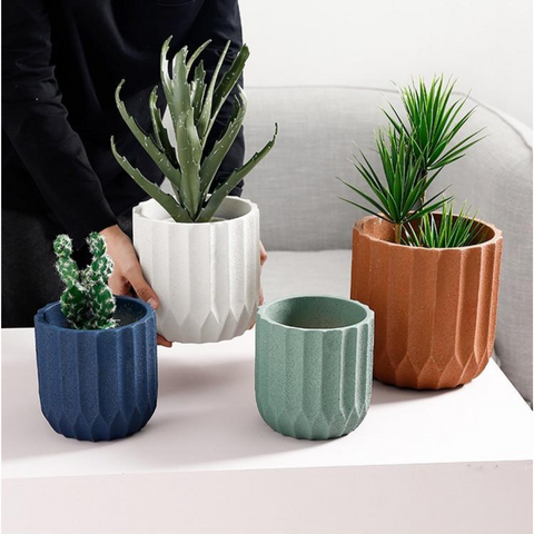 Pureates Textured Ceramic Planters