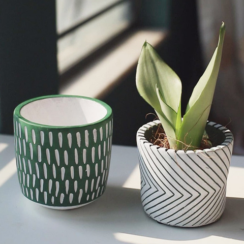 Leafzen Painted Ceramic Planters
