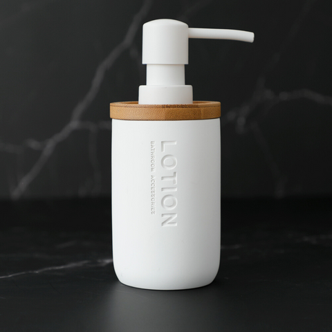 Splendora Modern Wood & White Bathroom Accessories