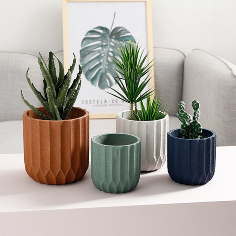 Pureates Textured Ceramic Planters