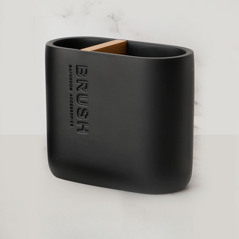 Splendora Wood & Black Bathroom Accessories