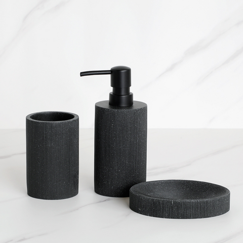 Black Striped Bathroom Accessories 