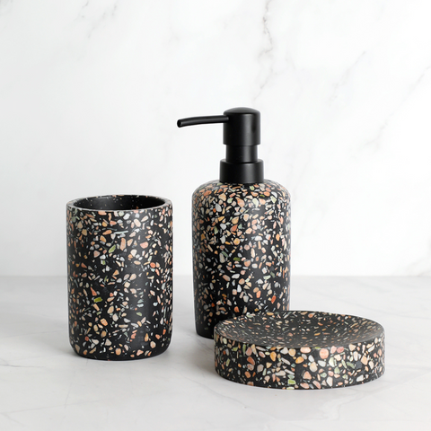 Grandeur Black Terrazzo Bathroom Accessories