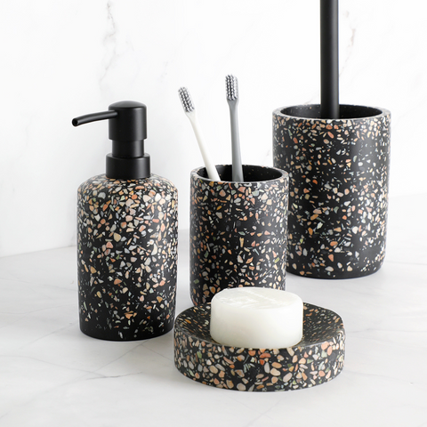Grandeur Black Terrazzo Bathroom Accessories