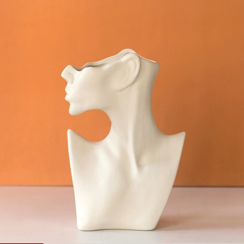 Women's Face Ceramic Vase