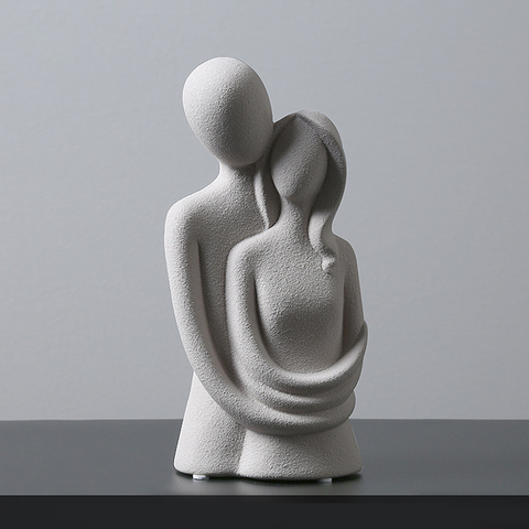 Opaline Nordic Hugging Couple Statue