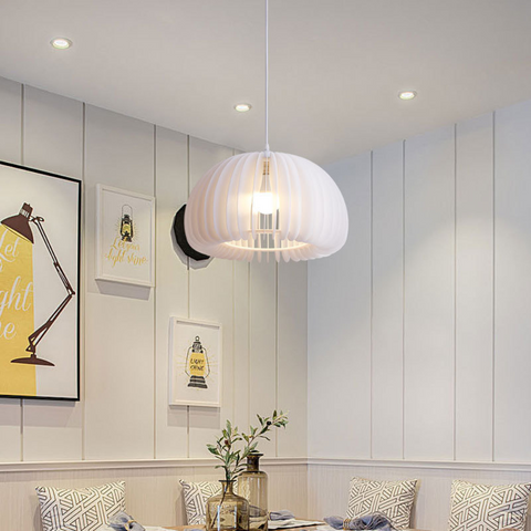 Evolve White Round Hollow Chandelier