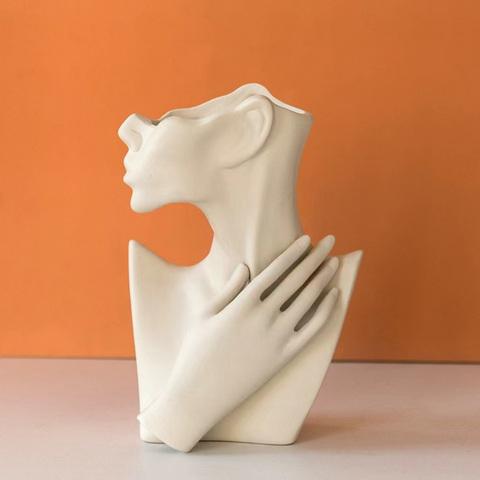 Women's Face Ceramic Vase