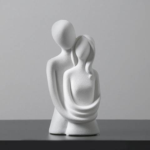 Opaline Nordic Hugging Couple Statue
