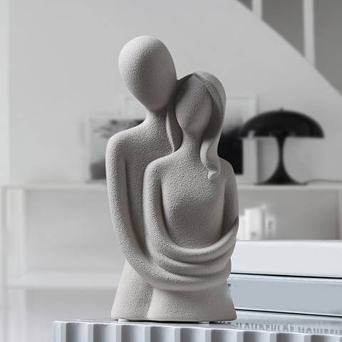 Opaline Nordic Hugging Couple Statue