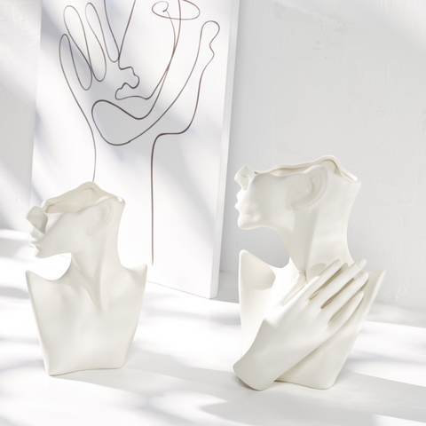 Women's Face Ceramic Vase