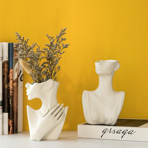 Women's Face Ceramic Vase